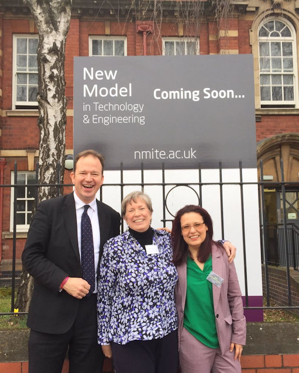 Jesse with co-founder Karen Usher and NMITE CEO Elena Rodriguez-Falcon at the new site.
