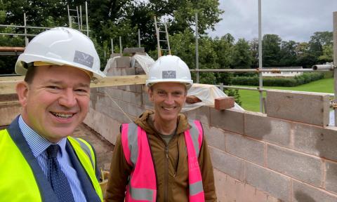 Jesse Norman MP with Paddy Nugent at Castle Green Pavilion